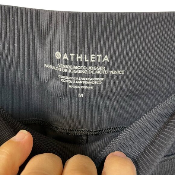 Athleta Venice Moto Jogger Black Travel Sport Casual City Medium Pants - Picture 4 of 10